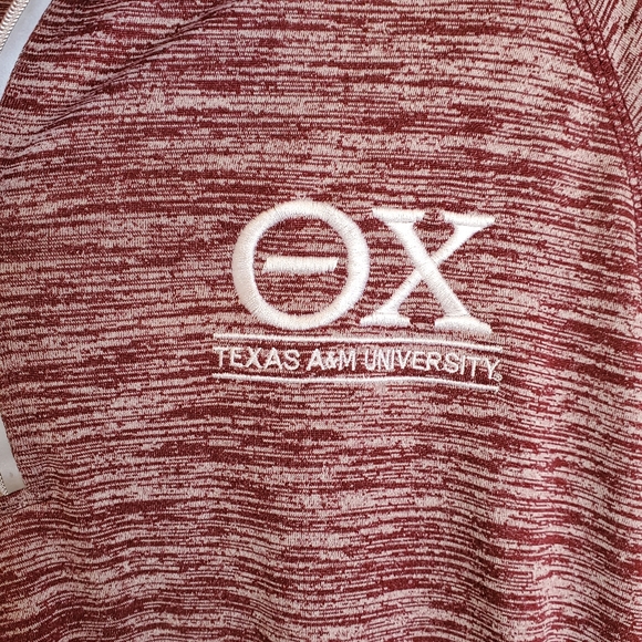 Texas AM 1/4 Zip Pullover Mens XL Maroon  BAW Stretch Long Sleeve Pockets EUC - Picture 2 of 6